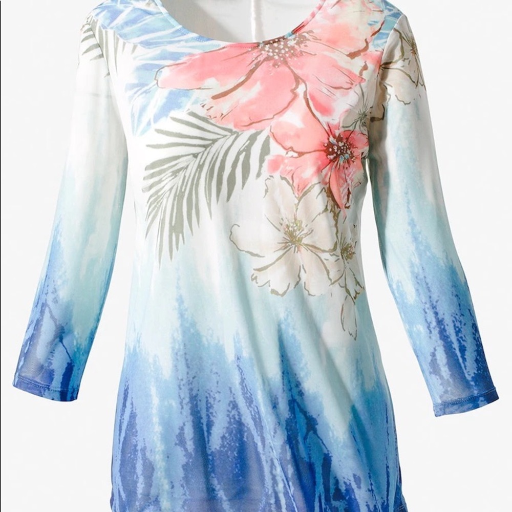 Chicos Exploded Floral Breeze Tunic